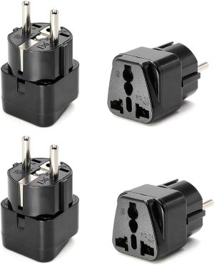 61uVGWobQTL._AC_SL1500_ اليكليف محول سفر بريطاني من 4 قطع - محول اوروبي بدبوسين الى UK 3 دبابيس - مقبس عالمي 13 امبير 250 فولت (اسود)